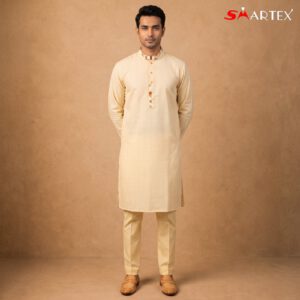 Light Yellow Cotton Panjabi